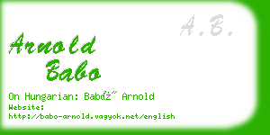arnold babo business card